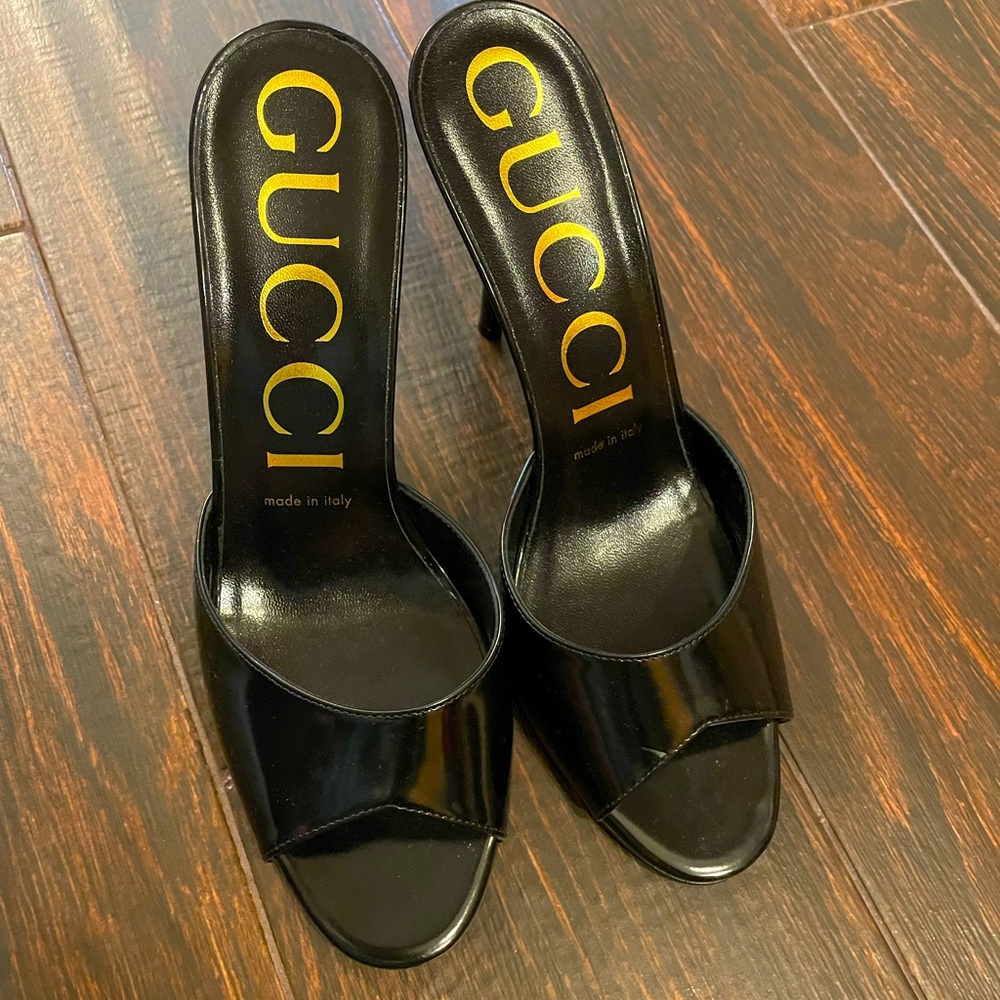 Gucci mules, slip on heels